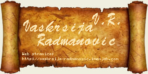 Vaskrsija Radmanović vizit kartica